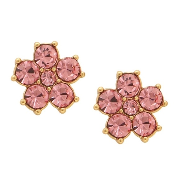 KATE SPADE • Pink Gleaming Gardenia Crystal Flower Earrings - Picture 1 of 6